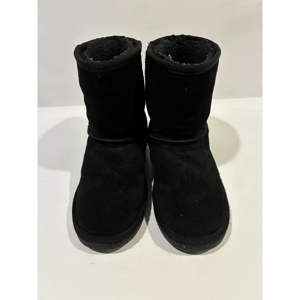 Dream Pairs Shorty-K Kids Black Faux Fur Lined Winter Boots Size 5 EEBMEBCV
